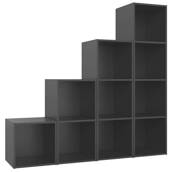 vidaXL 4 Piece TV Cabinet Set Grey Engineered Wood