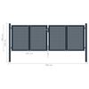 vidaXL Fence Gate Anthracite 306x150 cm Steel