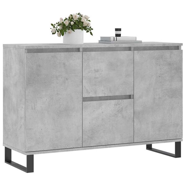 vidaXL Sideboard Concrete Grey 101.5x35x70 cm Engineered Wood