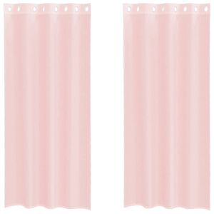 vidaXL Voile Curtains with Grommets 2 pcs Light Pink 140x245 cm
