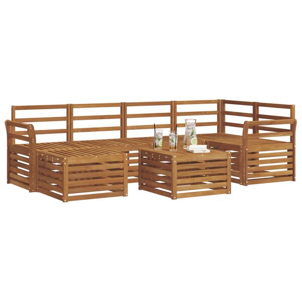 vidaXL Sofa Sets Natural Solid Acacia Wood