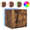 vidaXL TV Wall Cabinets with LED Lights 2 pcs Smoked Oak 40.5x35x40 cm