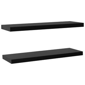 vidaXL Floating Wall Shelves 2 pcs Black 120x20x3.8 cm