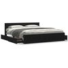 vidaXL Bed Frame with Headboard without Mattress Black 180x200 cm Super King