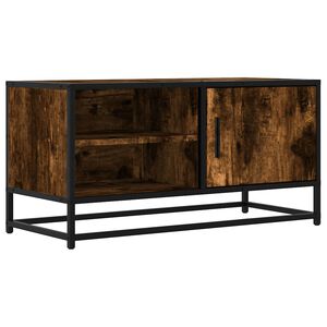 vidaXL TV Cabinet Smoked Oak 80x34,5x40 cm Engineered Wood and Metal