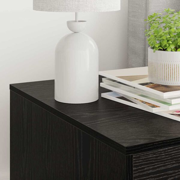 vidaXL Cat Litter Box Enclosure Black Oak 47 x 59 x 42 cm