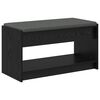 vidaXL Hall Bench Black Oak 83 x 38 x 45 cm Engineered Wood and Fabric