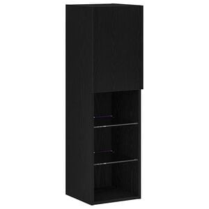 vidaXL TV Cabinet Set 30.5 x 30 x 102 cm Black Oak Engineered Wood