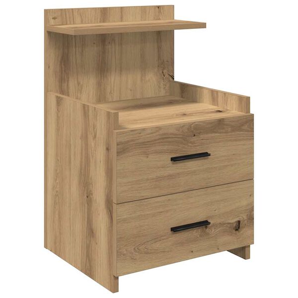 vidaXL Bedside Cabinet with 2 Drawers Artisan Oak 40x36.5x62 cm