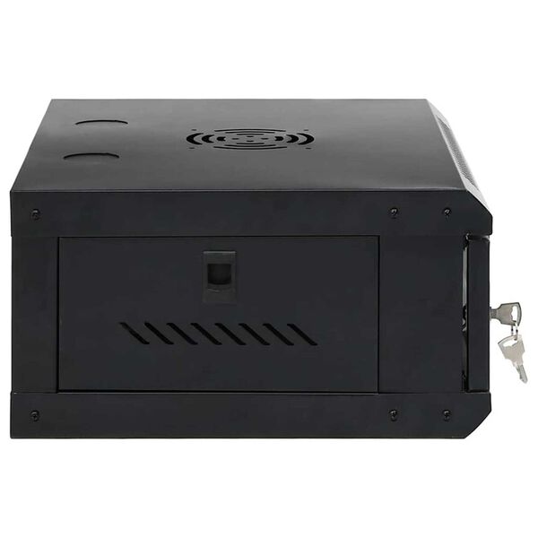 vidaXL Network Cabinet with Storage Black 53 x 35 x 21 cm Steel