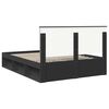 vidaXL Bed Frame with Headboard Black 150 x 200 cm Solid Pine Wood
