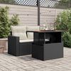 vidaXL Garden Table Black 100x55x73 cm Poly Rattan and Acacia Wood