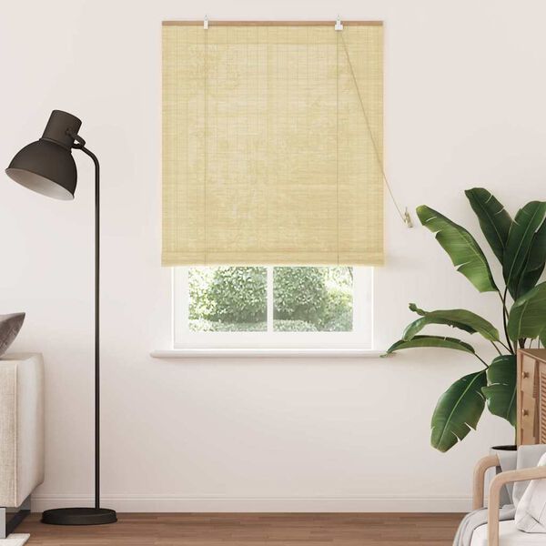 vidaXL Roller Blind with Curtains Manual Nature 110 x 220 cm Bamboo