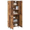 vidaXL Highboard 2 pcs Old Wood Engineered Wood and Glass