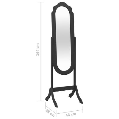 vidaXL Free Standing Mirror Black 46x48x164 cm