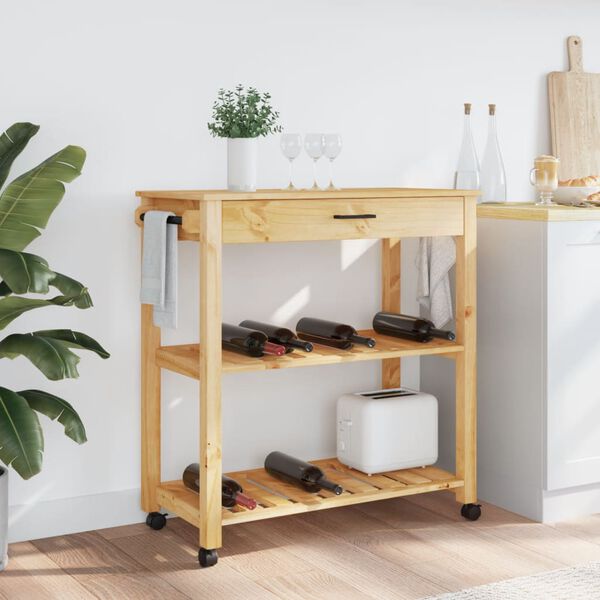 vidaXL Kitchen Trolley MONZA 84x40x88.5 cm Solid Wood Pine