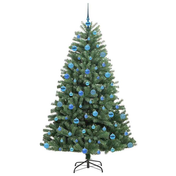 vidaXL Artificial Hinged Christmas Tree Green 180 cm PVC and Metal