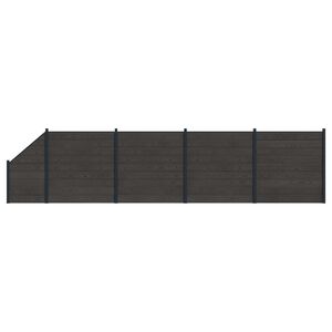 vidaXL Fence Panel 5 pcs WPC and Aluminium Black