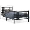 vidaXL Metal Bed Frame without Mattress with Footboard Black 100x200cm