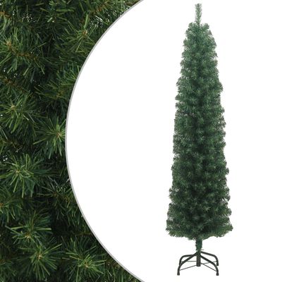 vidaXL Slim Artificial Christmas Tree with Stand Green 180 cm PVC