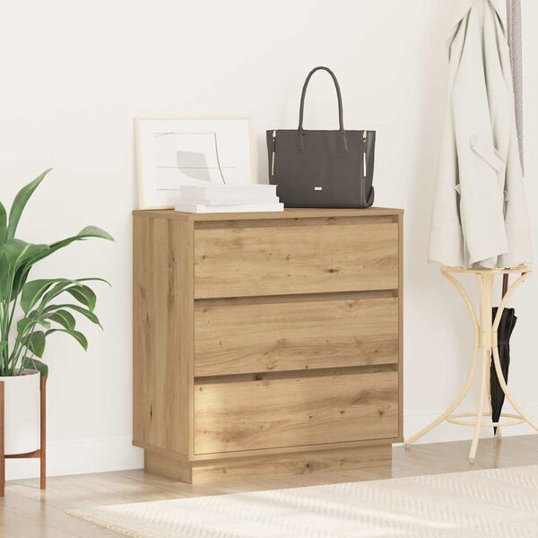 vidaXL Bedside Cabinet Artisan Oak 71 x 34.5 x 75 cm Engineered wood