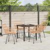 vidaXL Garden Dining Set 5 pcs Brown Powder-Coated Steel