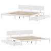 vidaXL Bed Frame with Drawers without Mattress White 180x200 cm Super King