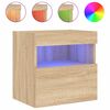 vidaXL TV Wall Cabinets with LED Lights 2 pcs Sonoma Oak 40x30x40 cm