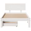 vidaXL Bed Frame with Drawers without Mattress White 75x190 cm Small Single