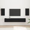 vidaXL TV Cabinet Set Wall-mounted 5 pcs Black Engineered Wood