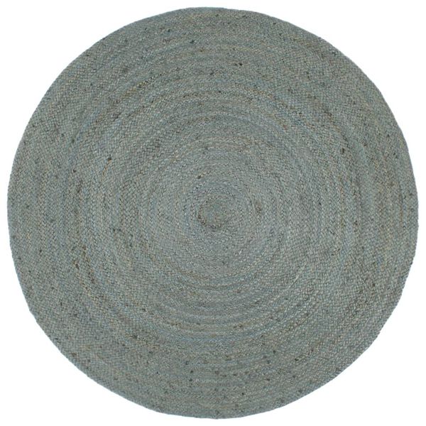 vidaXL Handmade Rug Jute Round 180 cm Olive Green