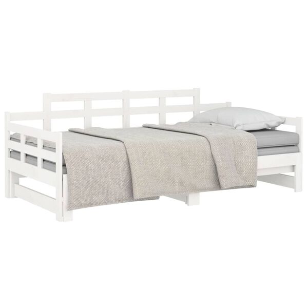 vidaXL Pull-out Day Bed without Mattress White 2x(90x190) cm