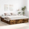 vidaXL Bed Frame without Mattress Smoked Oak 180x200 cm Super King Super King Size