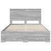 vidaXL Bed Frame with Drawer Grey Sonoma 140 x 190 cm Engineered Wood