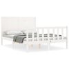 vidaXL Bed Frame without Mattress White Double Solid Wood Pine
