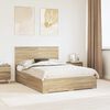 vidaXL Bed Frame with Drawer Sonoma Oak 135 x 190 cm Engineered Wood