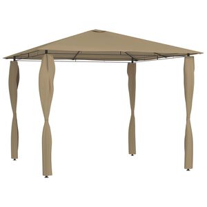 vidaXL Gazebo with Post Covers 3x3x2.6 m Taupe 160 g/m²