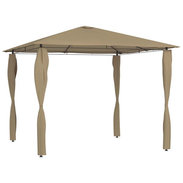 vidaXL Gazebo with Post Covers 3x3x2.6 m Taupe 160 g/m²