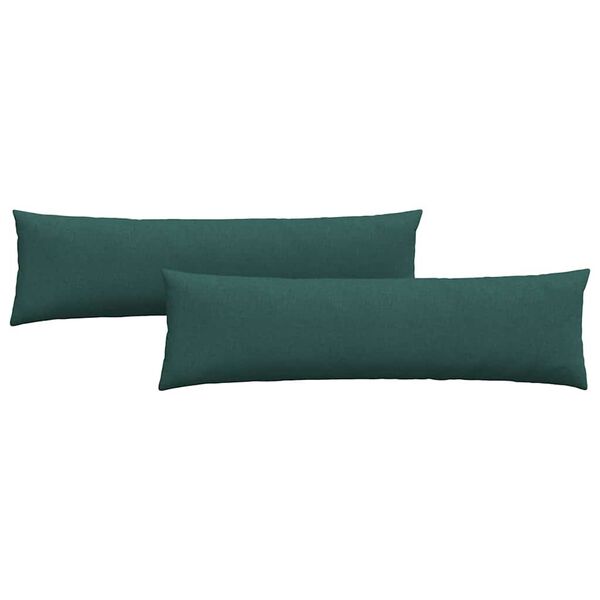 vidaXL Sofa Pillows 2 pcs Dark Green 145 x 40 cm Fabric