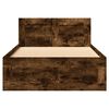 vidaXL Bed Frame with Headboard without Mattress Smoked Oak 90x190 cm Single
