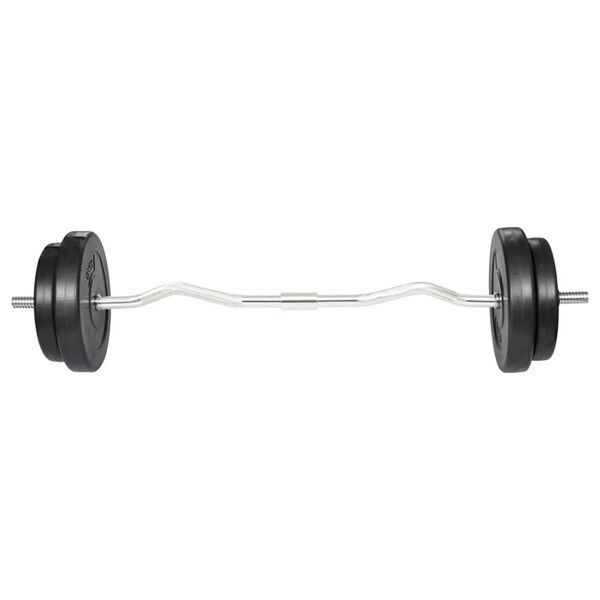 vidaXL Curl Bar with Weights 30kg
