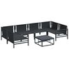 vidaXL Garden Sofa Set with Cushion 7 pcs Black Steel