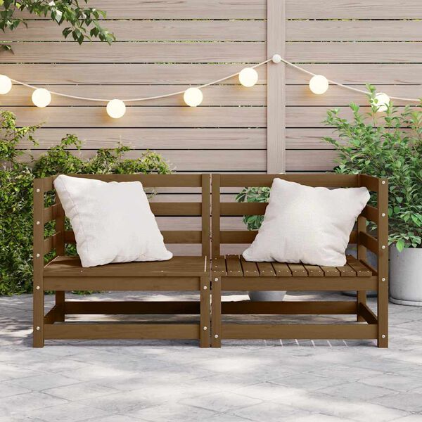 vidaXL Garden Corner Sofas 2 pcs Honey Brown Solid Wood Pine