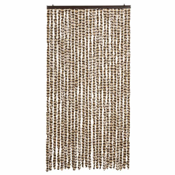 vidaXL Fly Curtain Beige and Brown 100x200 cm Chenille