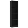 vidaXL 4-Tier Book Cabinet Black 40x24x142 cm Engineered Wood