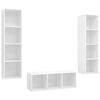 vidaXL 3 Piece TV Cabinet Set White Engineered Wood