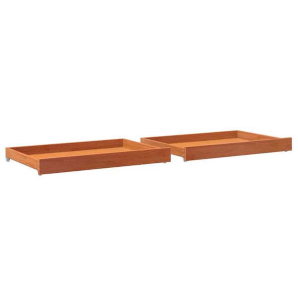 vidaXL Day Bed Drawers 2 pcs Wax Brown Solid Wood Pine