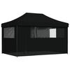 vidaXL Foldable Party Tent Pop-Up with 4 Sidewalls Black