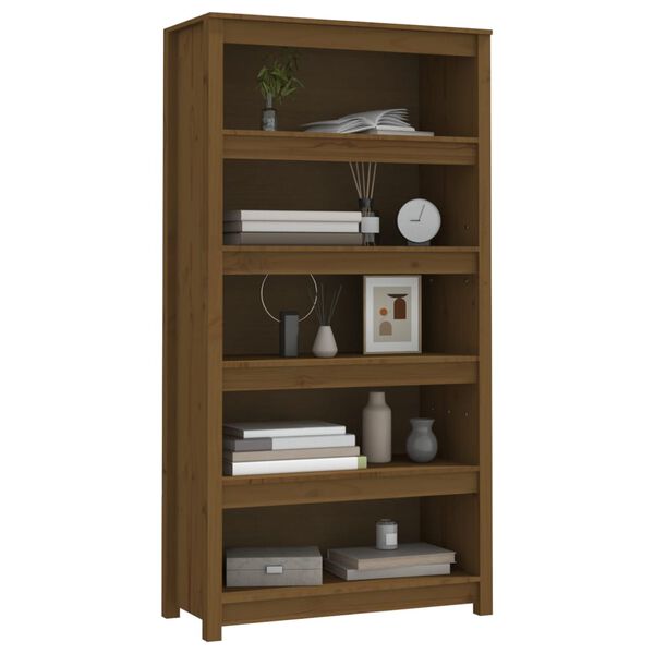vidaXL Book Cabinet Honey Brown 80x35x154 cm Solid Wood Pine