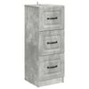 vidaXL Drawer Cabinet Concrete Grey 33 x 34.5 x 87 cm Engineered Wood